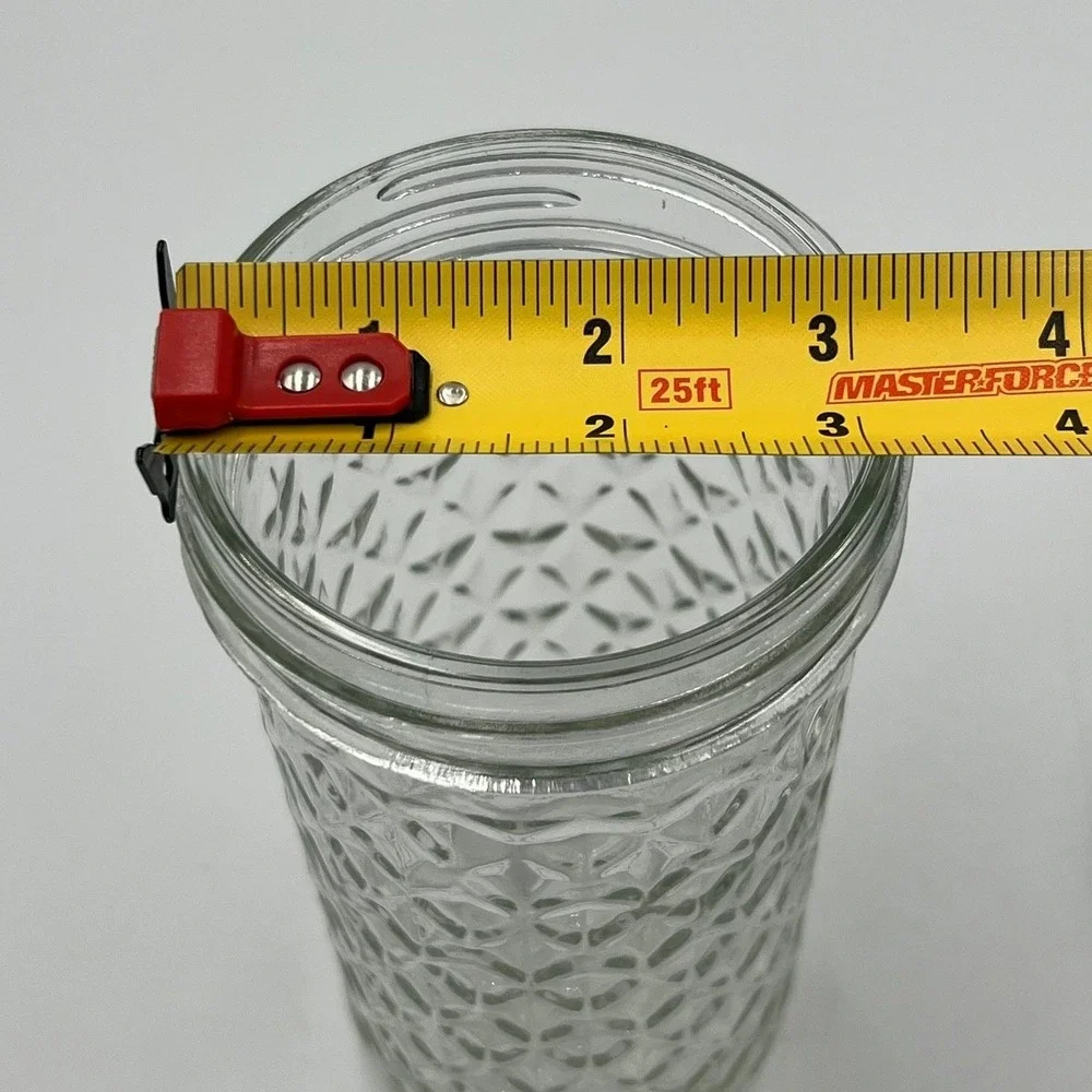 Verones Mason Jars 22oz Clear Quilted Glass 6 Pack Brand New